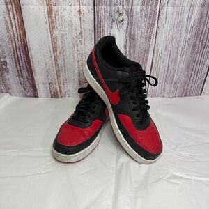 Nike Court Vision Low Black and Red Athletic Shoes Men's Size US 10